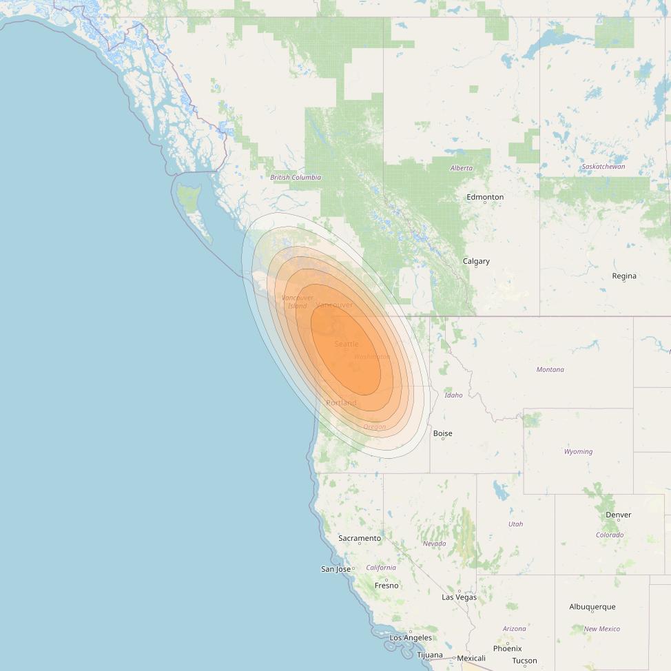 Echostar 19 at 97° W downlink Ka-band G15 Gateway beam coverage map