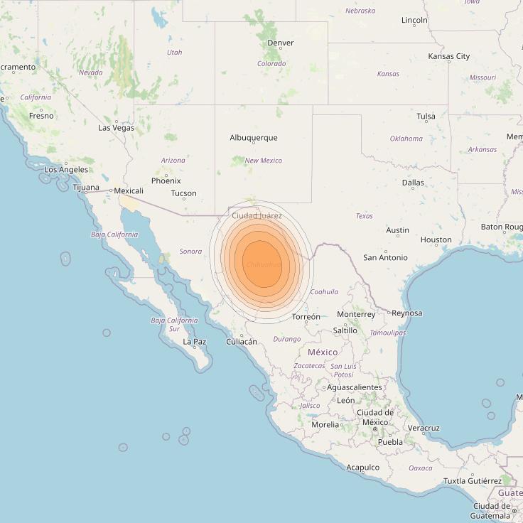 Echostar 19 at 97° W downlink Ka-band G20 Gateway beam coverage map