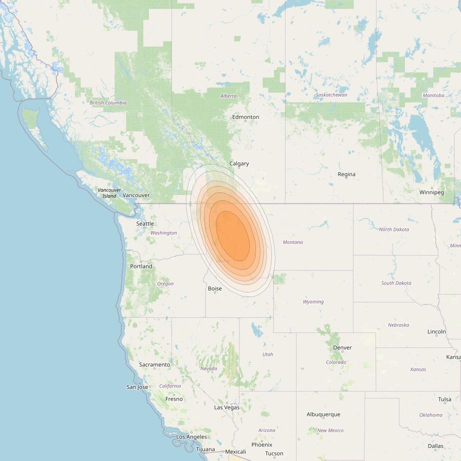 Echostar 19 at 97° W downlink Ka-band U006 User Spot beam coverage map