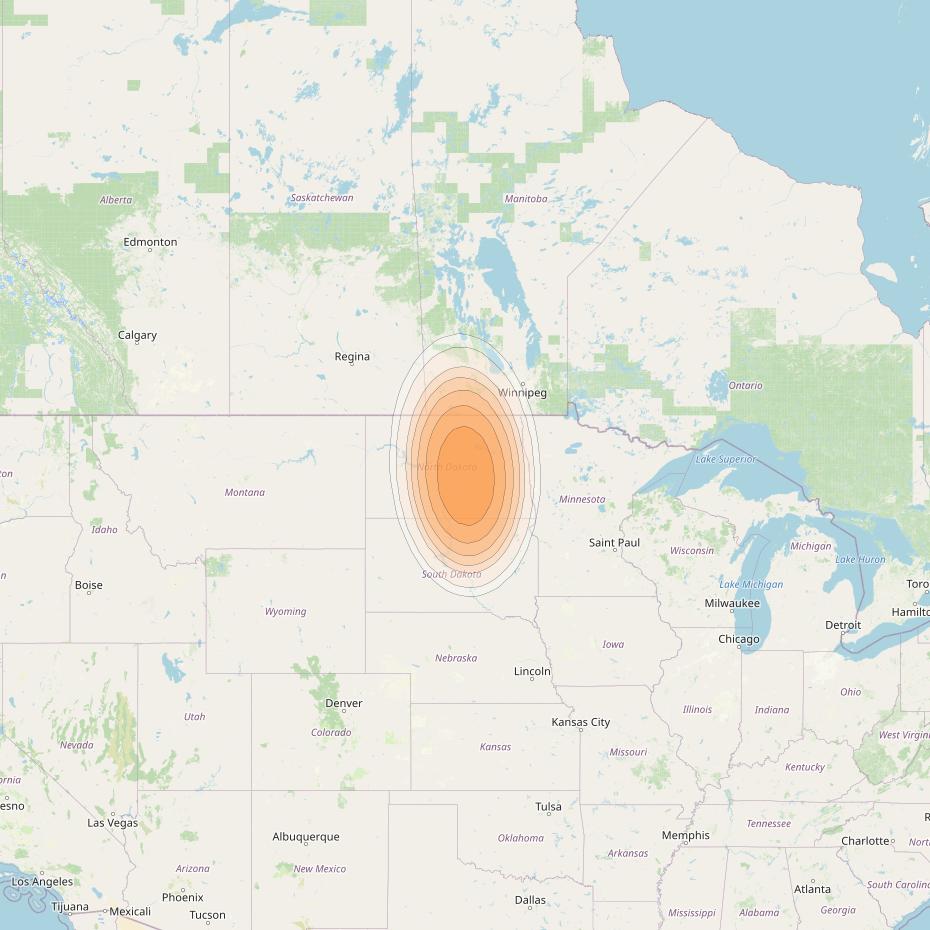 Echostar 19 at 97° W downlink Ka-band U010 User Spot beam coverage map