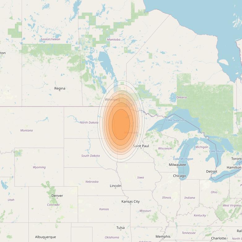 Echostar 19 at 97° W downlink Ka-band U011 User Spot beam coverage map