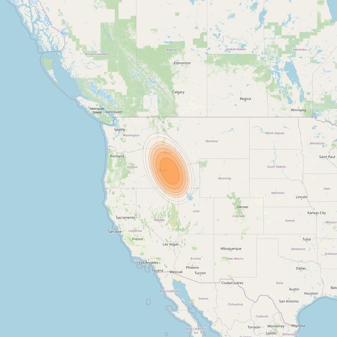 Echostar 19 at 97° W downlink Ka-band U022 User Spot beam coverage map