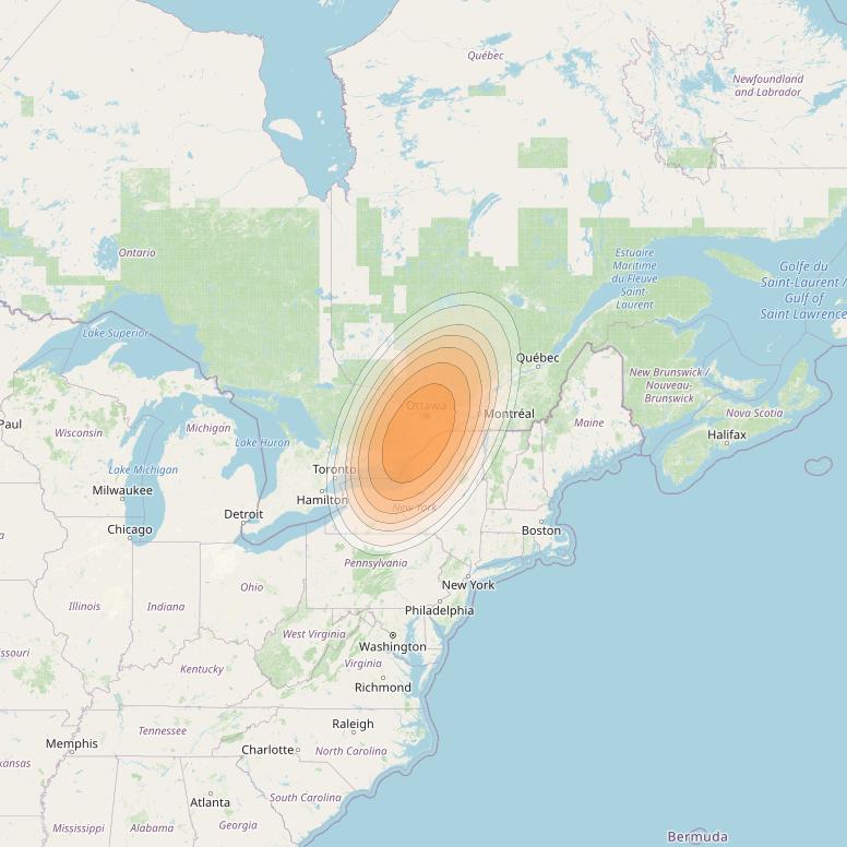 Echostar 19 at 97° W downlink Ka-band U033 User Spot beam coverage map