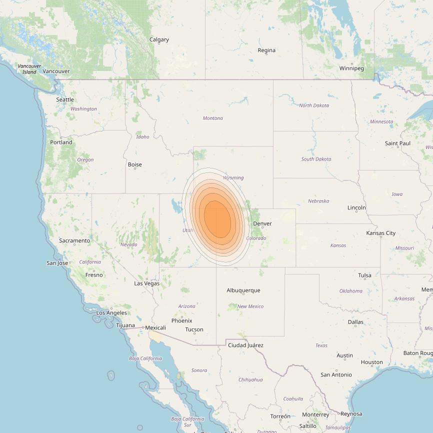 Echostar 19 at 97° W downlink Ka-band U042 User Spot beam coverage map