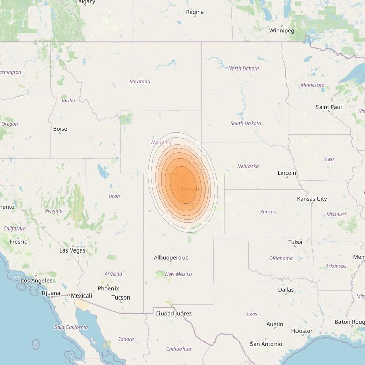 Echostar 19 at 97° W downlink Ka-band U043 User Spot beam coverage map