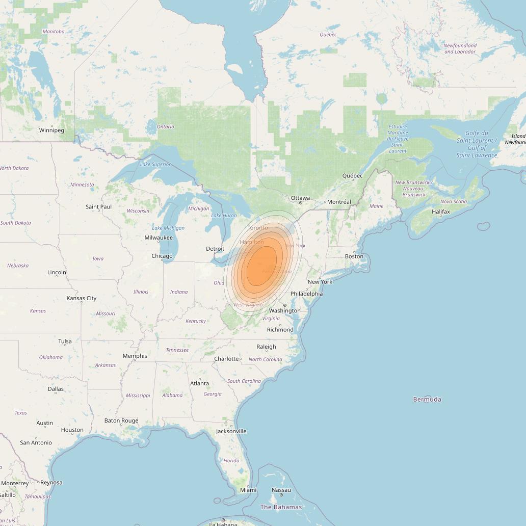 Echostar 19 at 97° W downlink Ka-band U051 User Spot beam coverage map