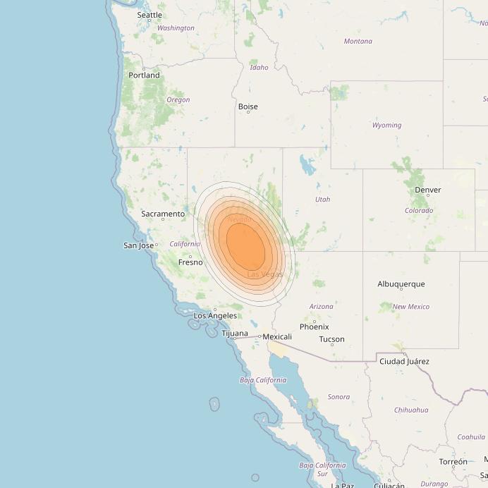 Echostar 19 at 97° W downlink Ka-band U056 User Spot beam coverage map