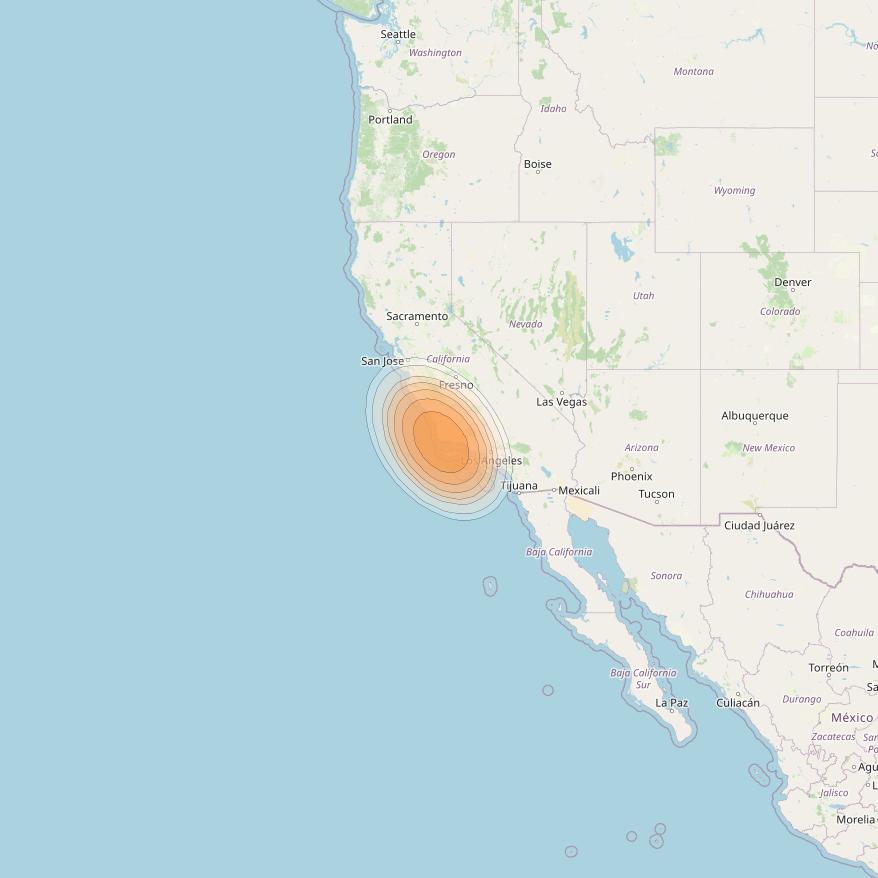 Echostar 19 at 97° W downlink Ka-band U070 User Spot beam coverage map