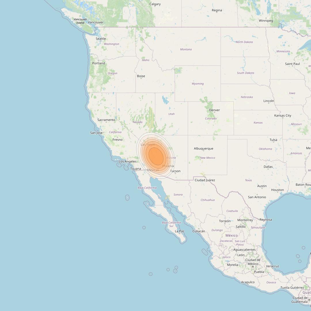 Echostar 19 at 97° W downlink Ka-band U072 User Spot beam coverage map