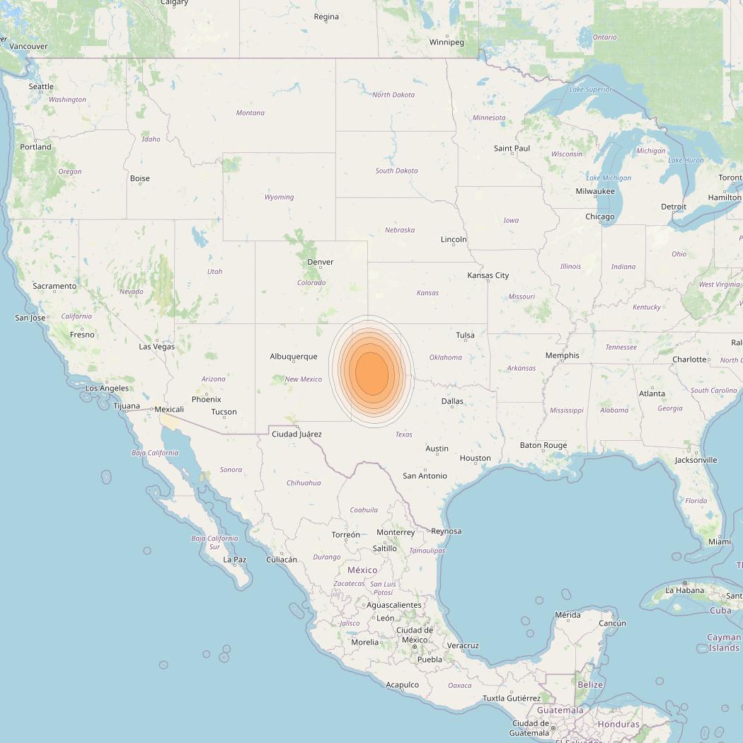 Echostar 19 at 97° W downlink Ka-band U076 User Spot beam coverage map