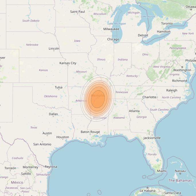 Echostar 19 at 97° W downlink Ka-band U080 User Spot beam coverage map