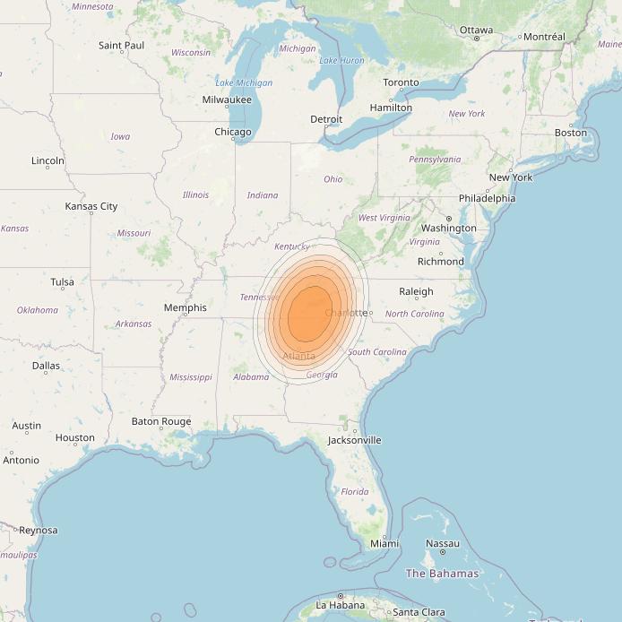 Echostar 19 at 97° W downlink Ka-band U082 User Spot beam coverage map