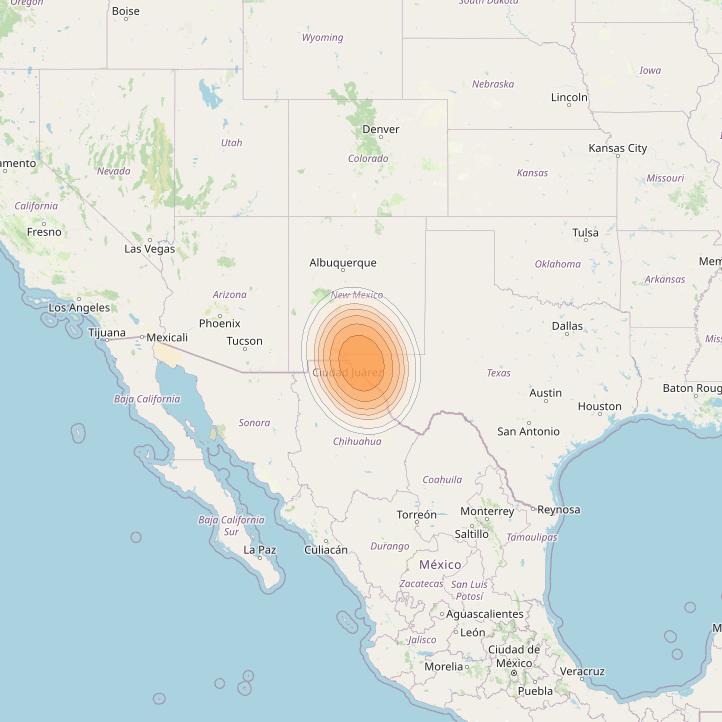 Echostar 19 at 97° W downlink Ka-band U089 User Spot beam coverage map