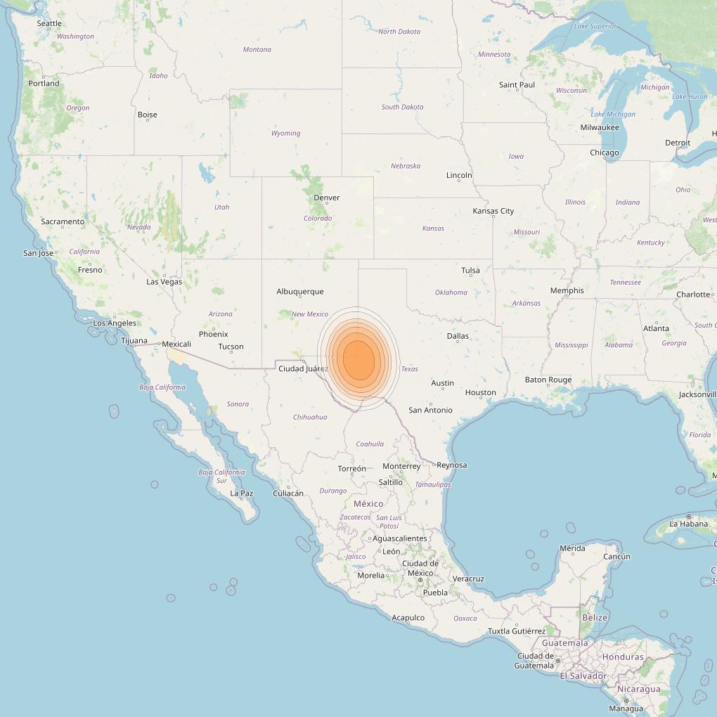 Echostar 19 at 97° W downlink Ka-band U090 User Spot beam coverage map