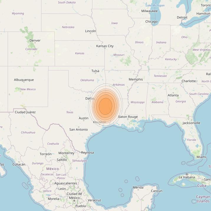 Echostar 19 at 97° W downlink Ka-band U093 User Spot beam coverage map