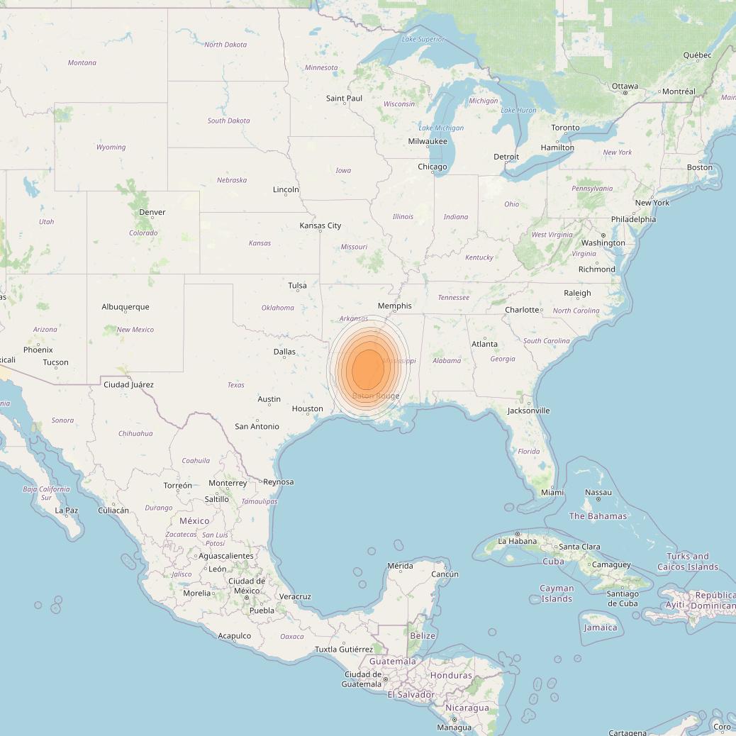 Echostar 19 at 97° W downlink Ka-band U094 User Spot beam coverage map