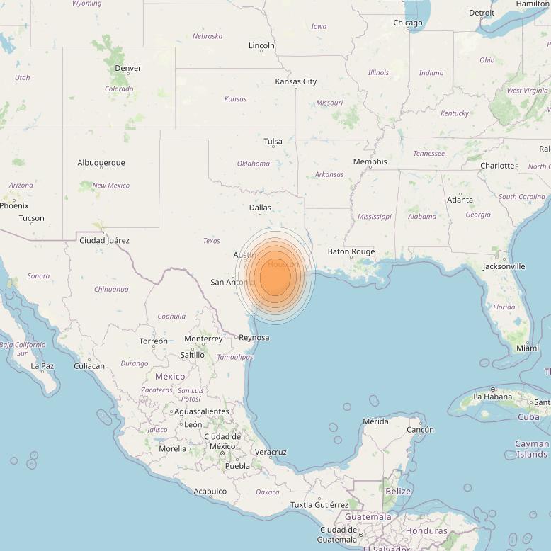 Echostar 19 at 97° W downlink Ka-band U102 User Spot beam coverage map