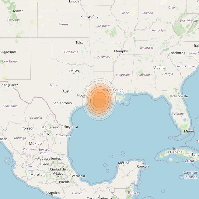 Echostar 19 at 97° W downlink Ka-band U105 User Spot beam coverage map