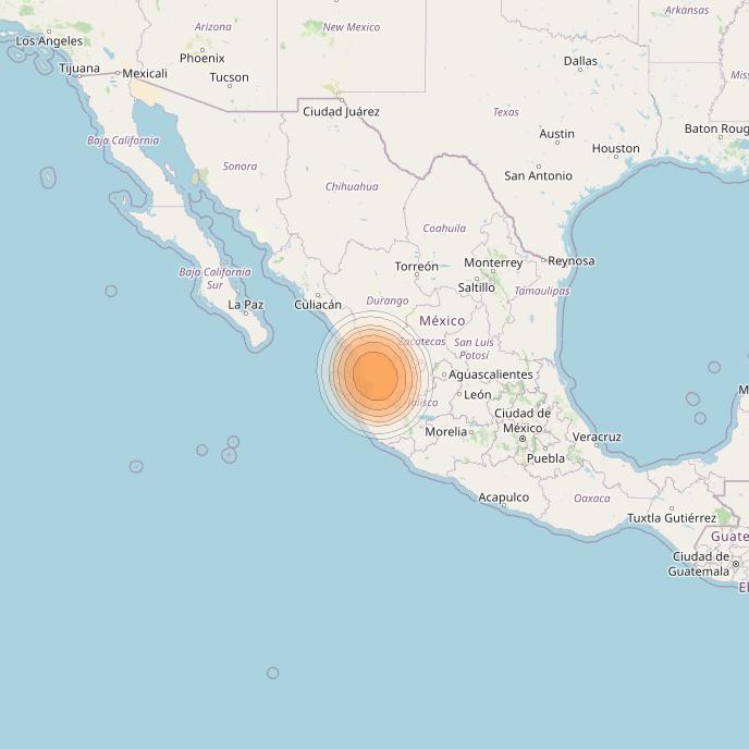 Echostar 19 at 97° W downlink Ka-band U122 User Spot beam coverage map