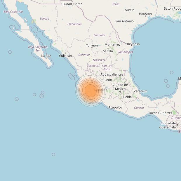 Echostar 19 at 97° W downlink Ka-band U126 User Spot beam coverage map