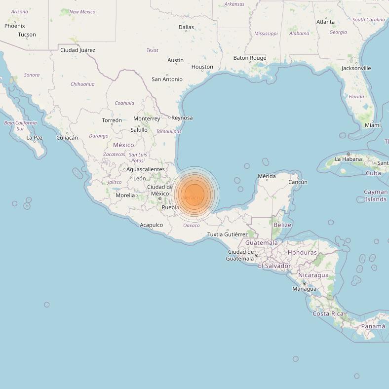 Echostar 19 at 97° W downlink Ka-band U129 User Spot beam coverage map