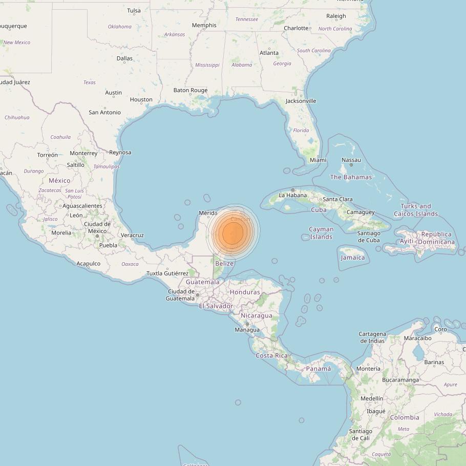 Echostar 19 at 97° W downlink Ka-band U131 User Spot beam coverage map