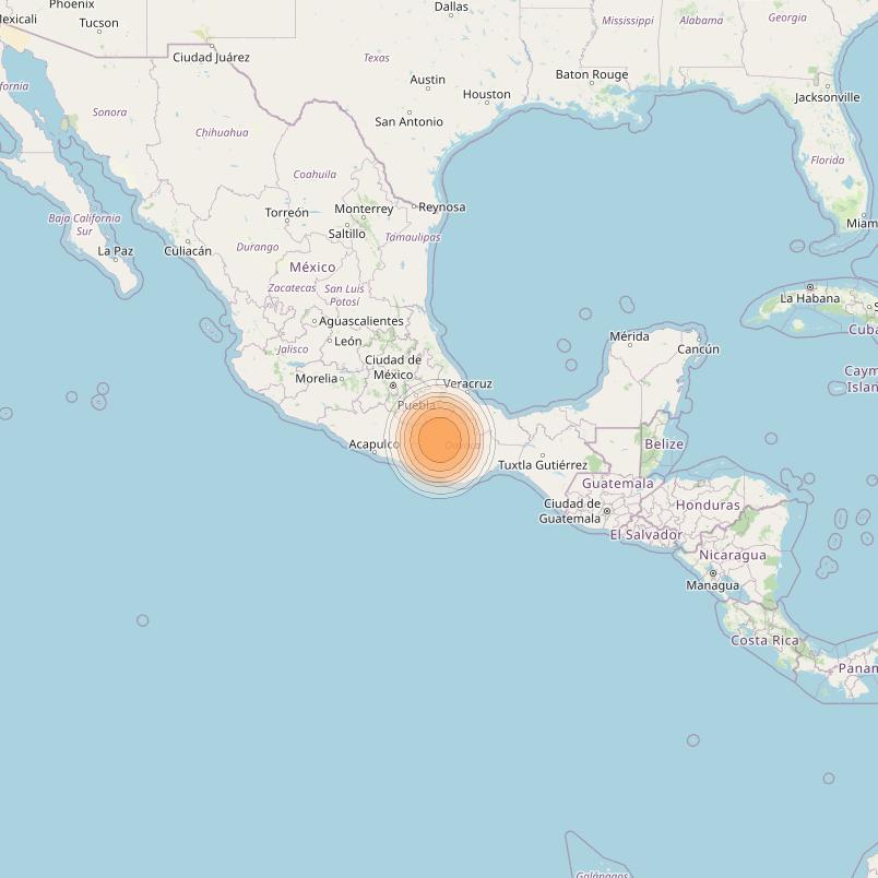 Echostar 19 at 97° W downlink Ka-band U133 User Spot beam coverage map