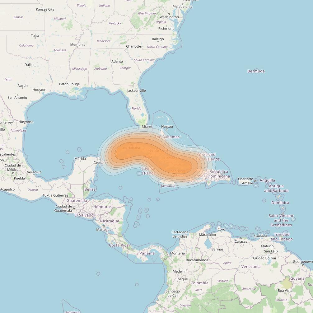 Echostar 19 at 97° W downlink Ka-band U137 User Spot beam coverage map