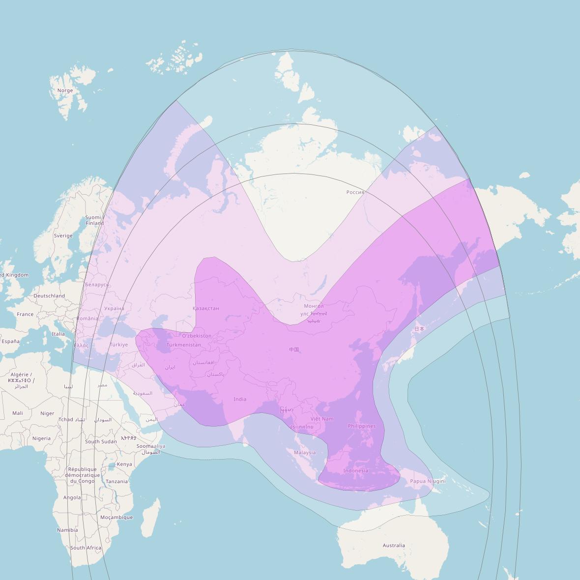 Chinasat 11 at 98° E downlink C-band Wide beam coverage map