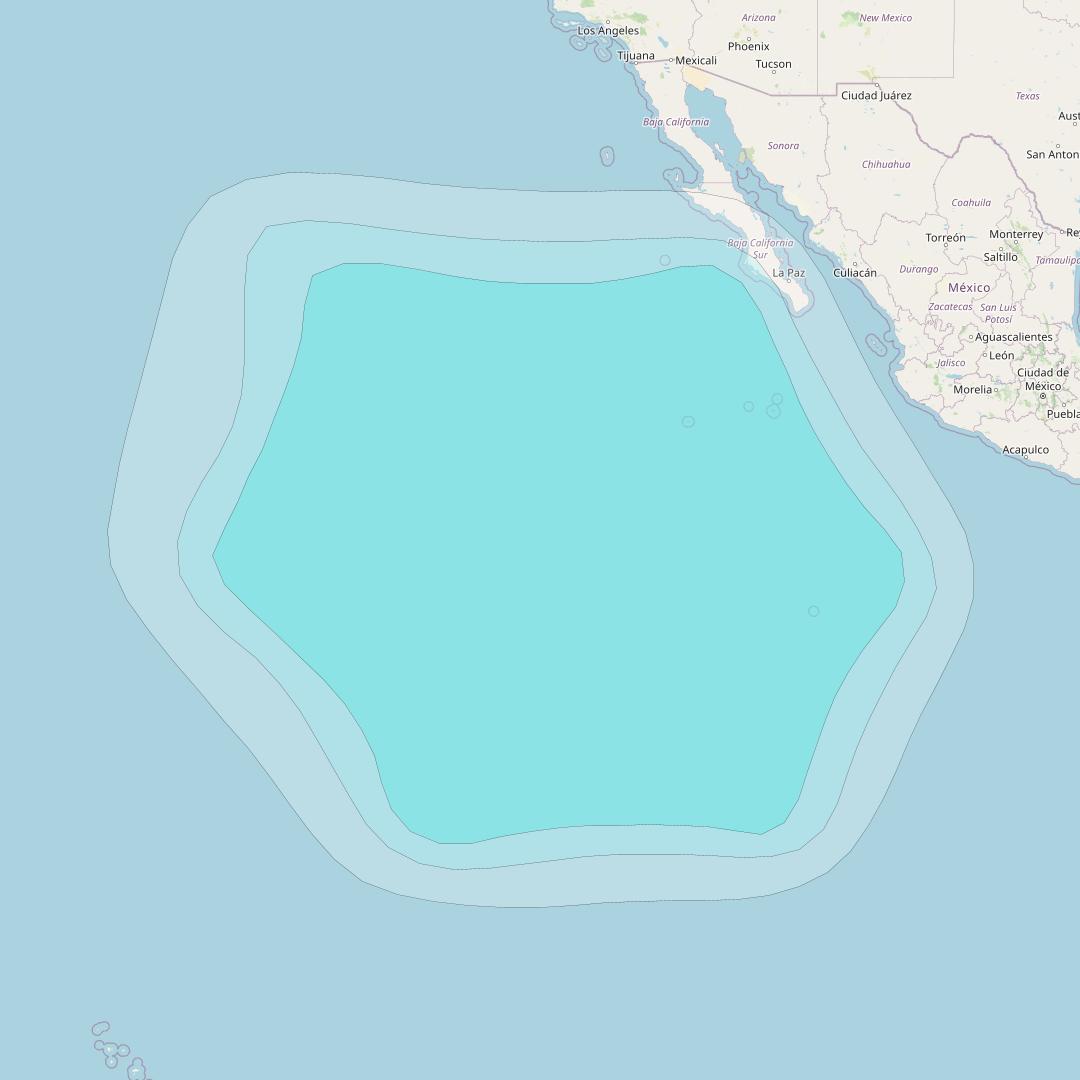 Inmarsat-4F3 at 98° W downlink L-band R015 Regional Spot beam coverage map