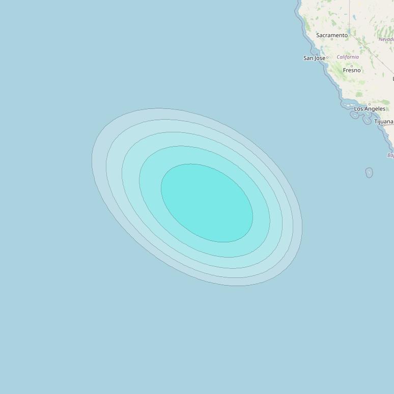 Inmarsat-4F3 at 98° W downlink L-band S038 User Spot beam coverage map