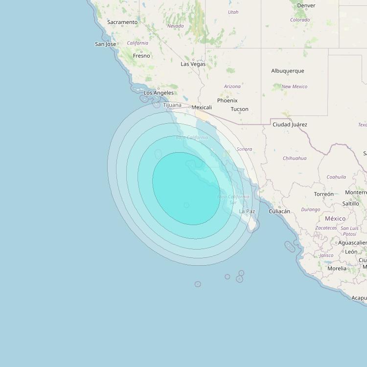 Inmarsat-4F3 at 98° W downlink L-band S064 User Spot beam coverage map