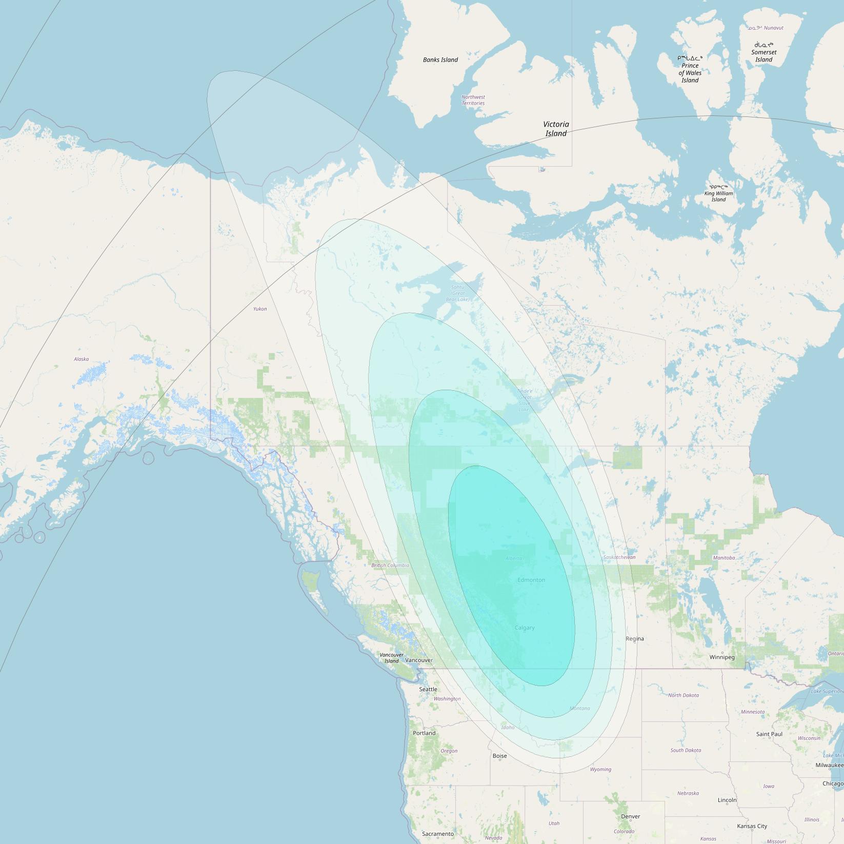 Inmarsat-4F3 at 98° W downlink L-band S081 User Spot beam coverage map