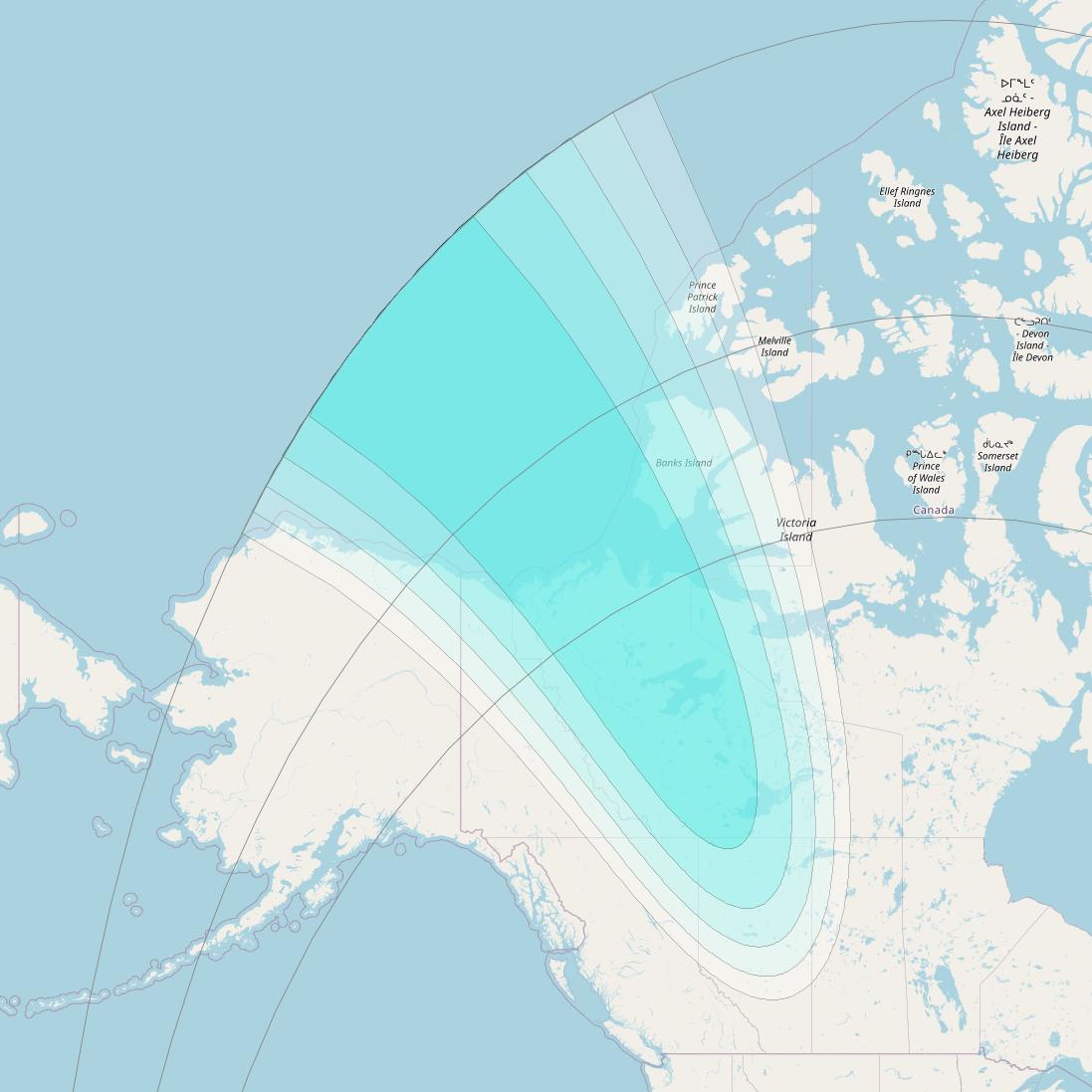 Inmarsat-4F3 at 98° W downlink L-band S082 User Spot beam coverage map