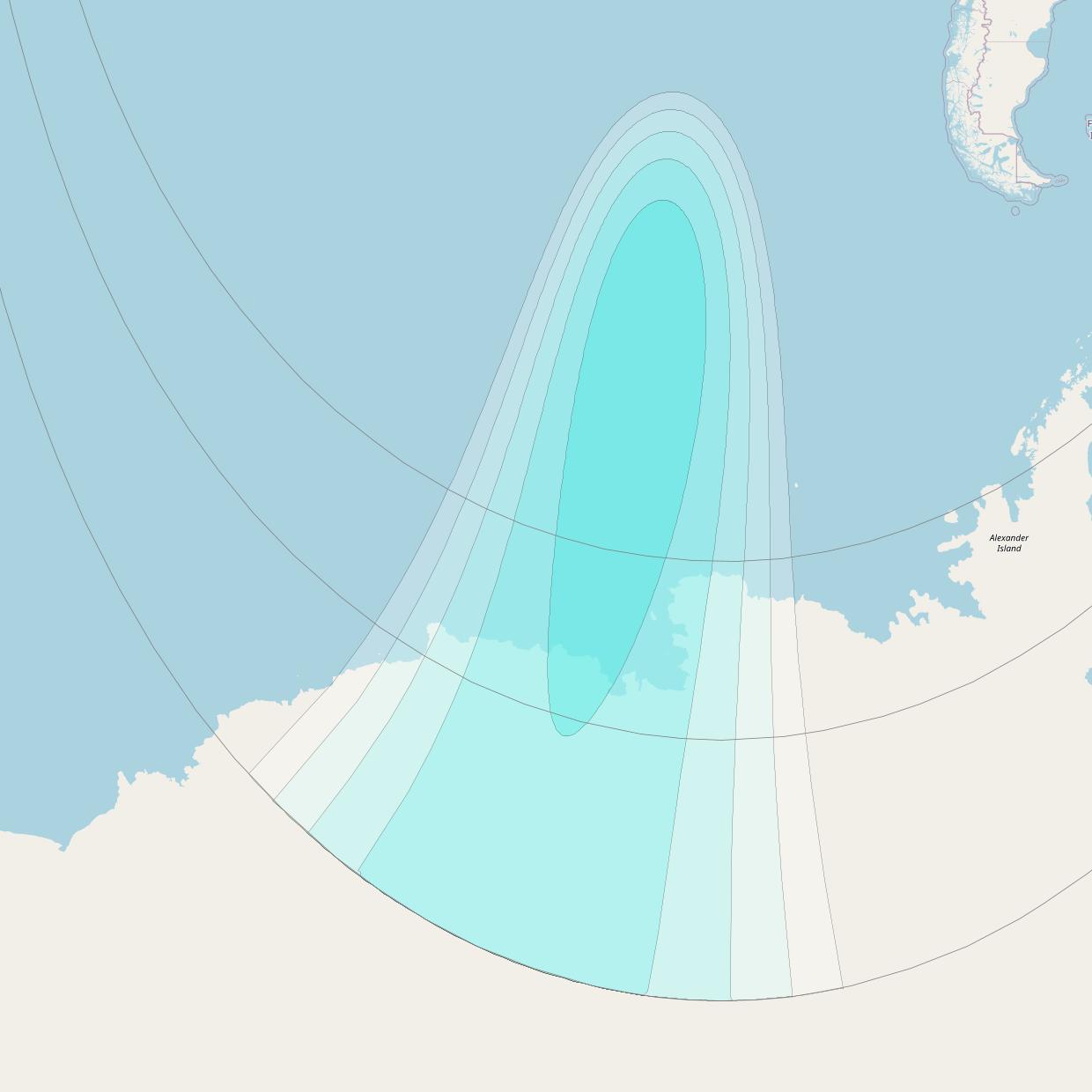 Inmarsat-4F3 at 98° W downlink L-band S083 User Spot beam coverage map