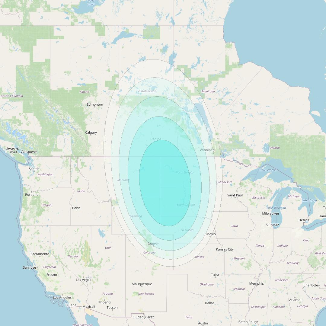 Inmarsat-4F3 at 98° W downlink L-band S095 User Spot beam coverage map