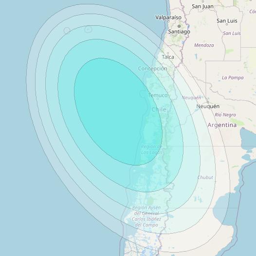 Inmarsat-4F3 at 98° W downlink L-band S127 User Spot beam coverage map