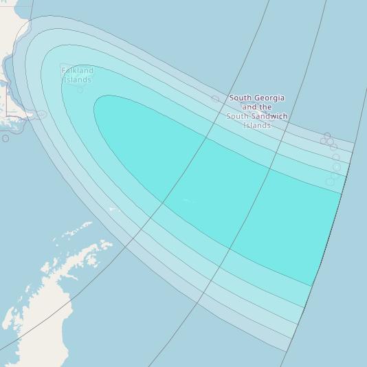 Inmarsat-4F3 at 98° W downlink L-band S140 User Spot beam coverage map