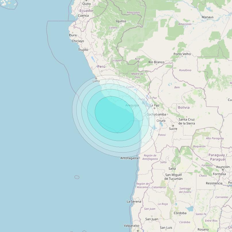 Inmarsat-4F3 at 98° W downlink L-band S144 User Spot beam coverage map