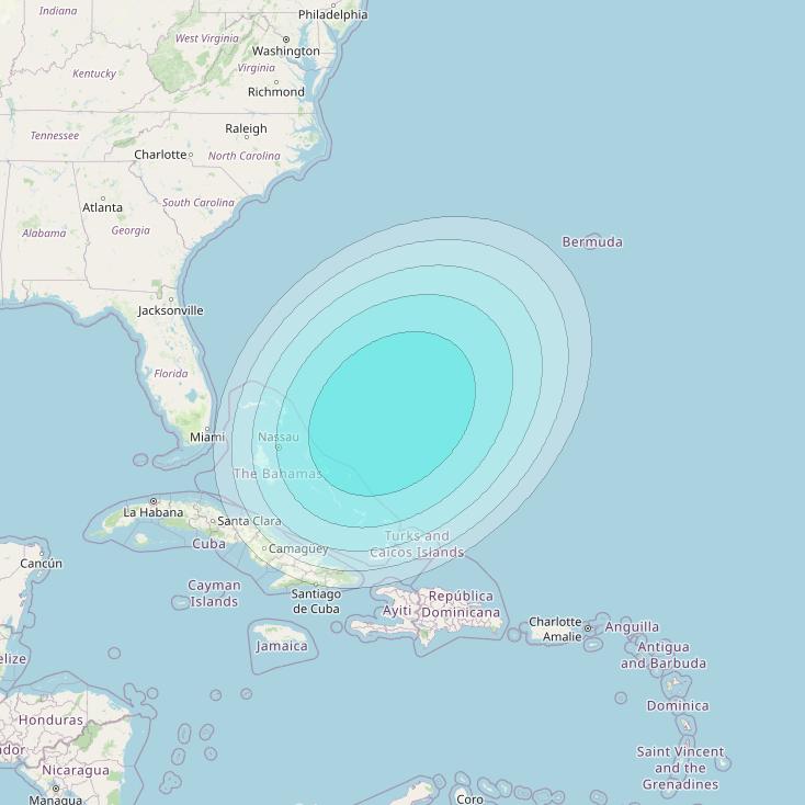 Inmarsat-4F3 at 98° W downlink L-band S150 User Spot beam coverage map