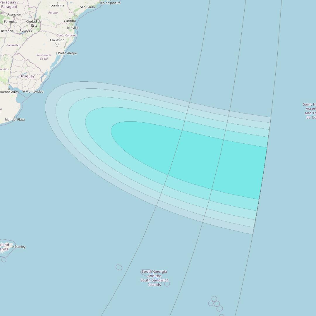 Inmarsat-4F3 at 98° W downlink L-band S167 User Spot beam coverage map