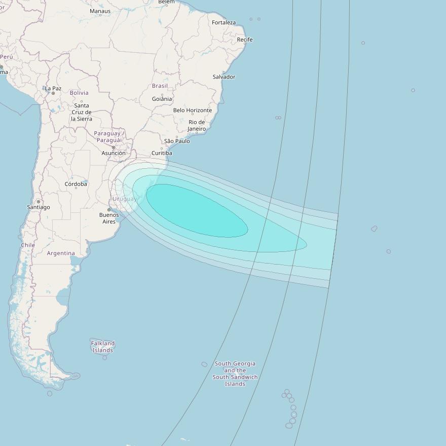 Inmarsat-4F3 at 98° W downlink L-band S168 User Spot beam coverage map