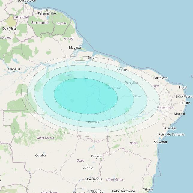 Inmarsat-4F3 at 98° W downlink L-band S182 User Spot beam coverage map