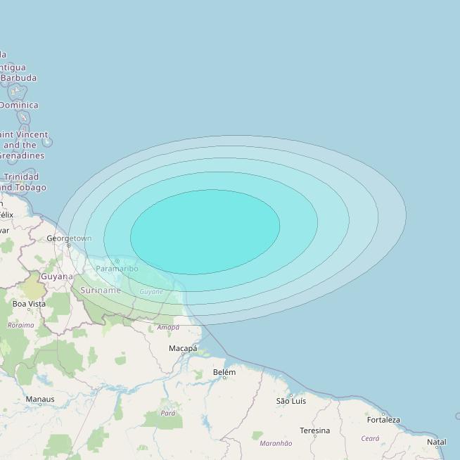 Inmarsat-4F3 at 98° W downlink L-band S184 User Spot beam coverage map