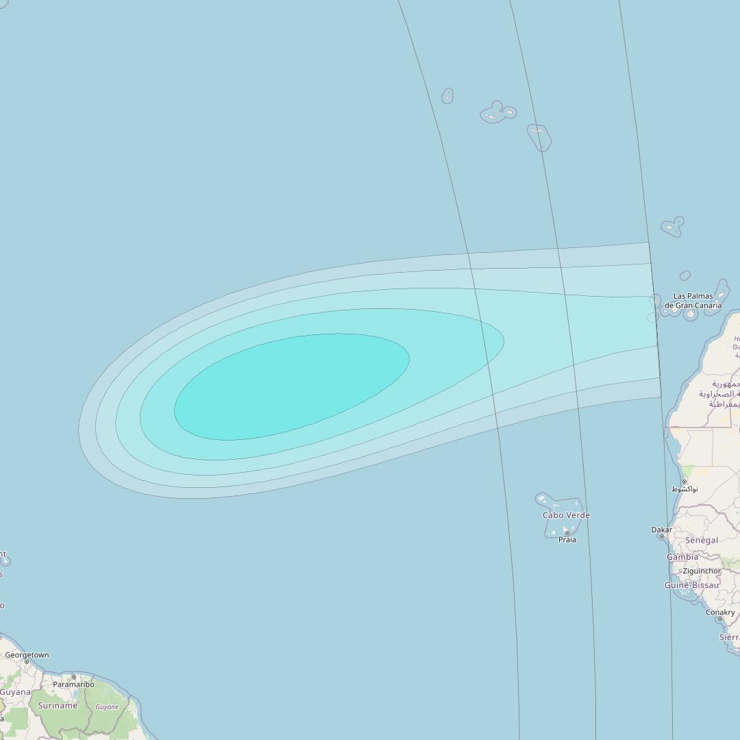 Inmarsat-4F3 at 98° W downlink L-band S186 User Spot beam coverage map