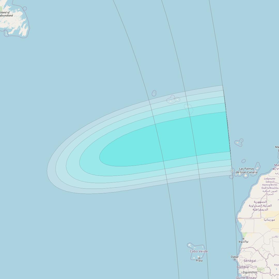 Inmarsat-4F3 at 98° W downlink L-band S187 User Spot beam coverage map