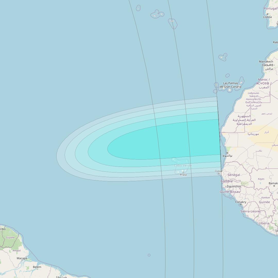 Inmarsat-4F3 at 98° W downlink L-band S193 User Spot beam coverage map