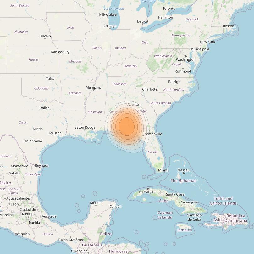 Directv 14 at 99° W downlink Ka-band Spot B06L (Panama City) beam coverage map