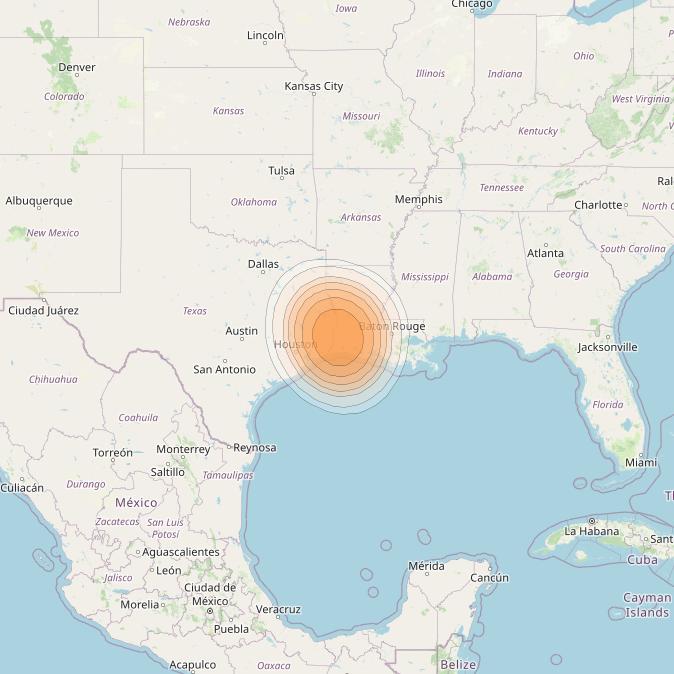 Directv 14 at 99° W downlink Ka-band Spot B17L (Lake Charles) beam coverage map