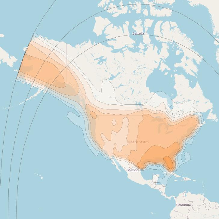 Directv 11 at 99° W downlink Ka-band CONUS Beam coverage map